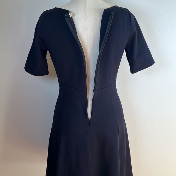 J. Crew Factory Black Ponte Short Sleeve Fit and Flare Dress Size 4 - Picture 4 of 10